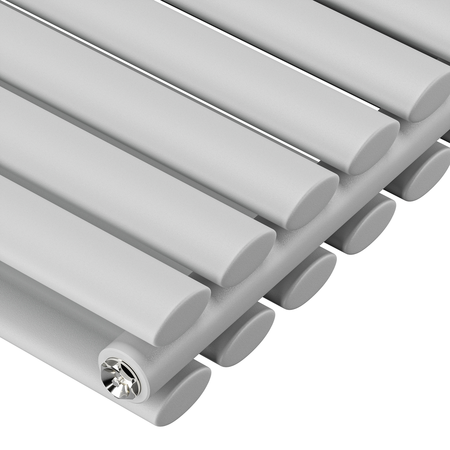 1600 x 472mm Feather Grey Double Oval Tube Vertical Radiator 
