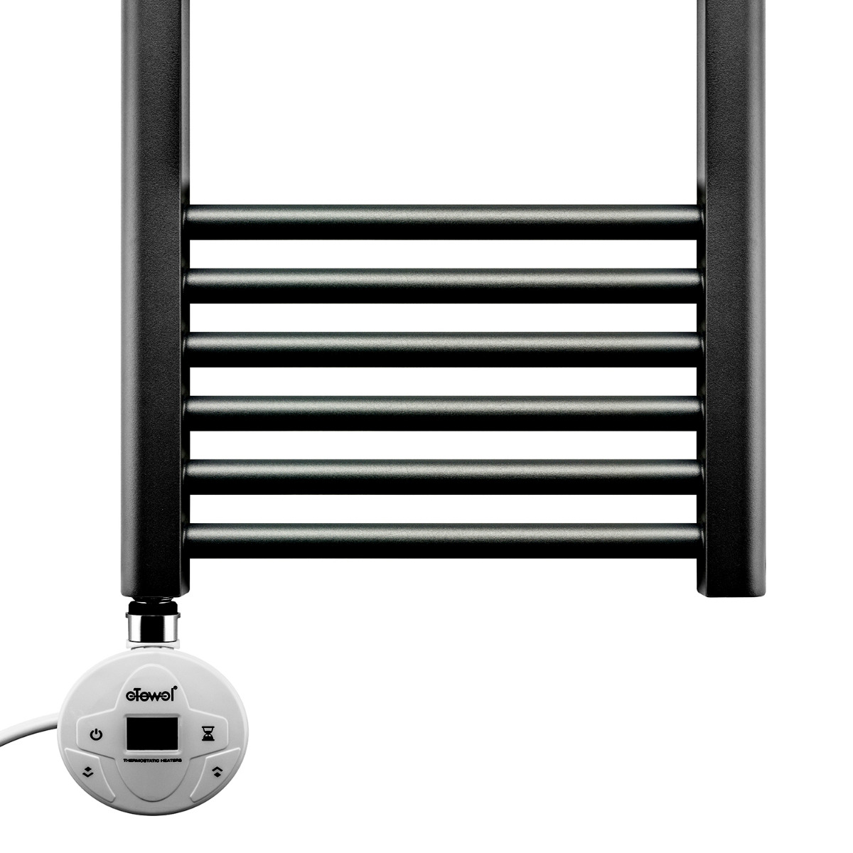 800 x 400mm Electric Black Heated Towel Rail