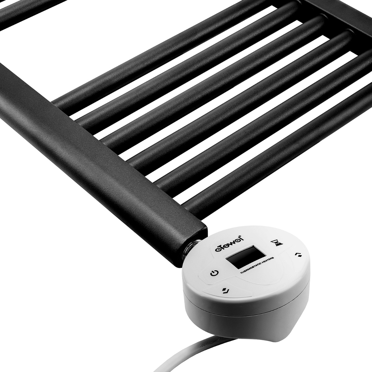 800 x 400mm Electric Black Heated Towel Rail