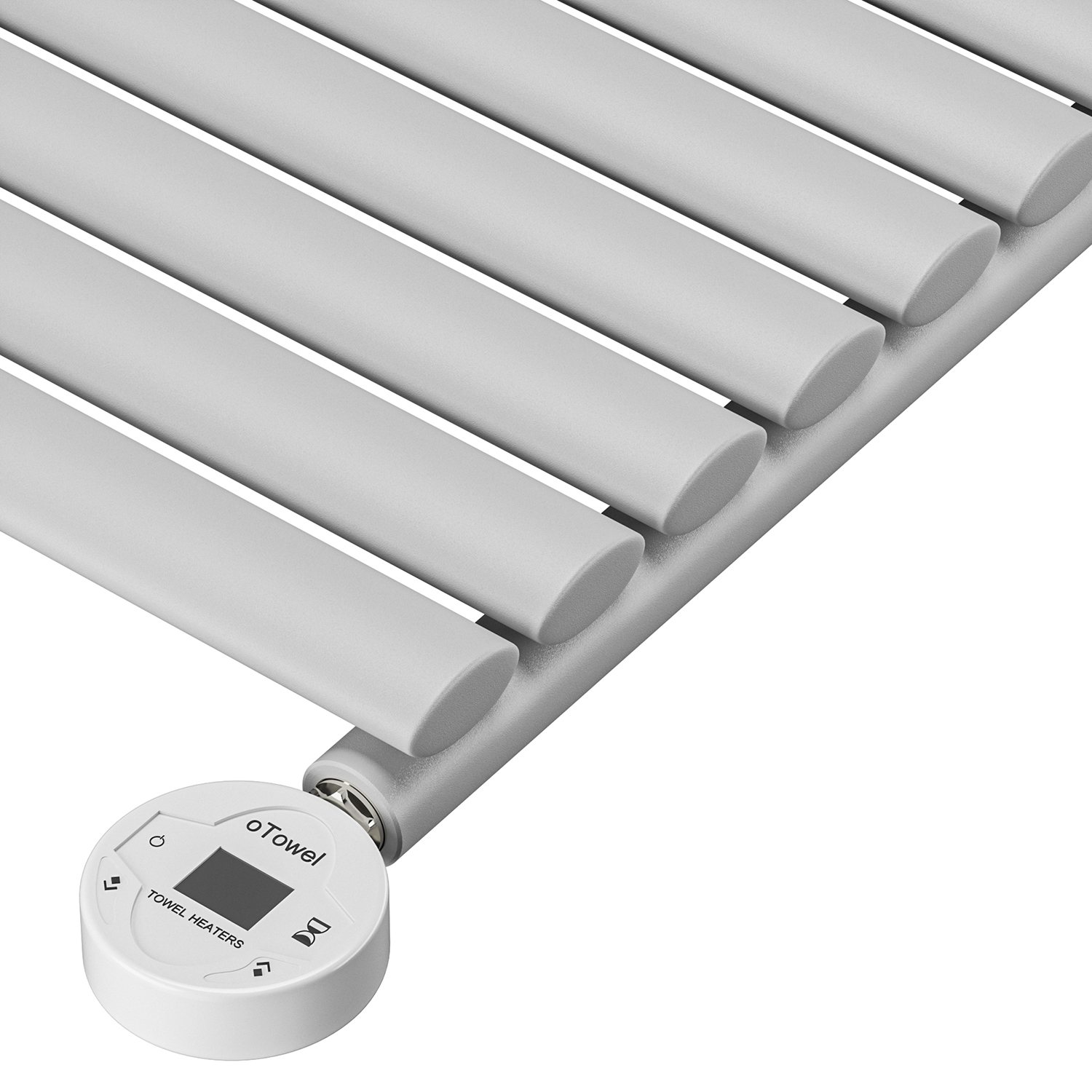 400 x 1180mm Electric Feather Grey Single Oval Panel Horizontal Radiator