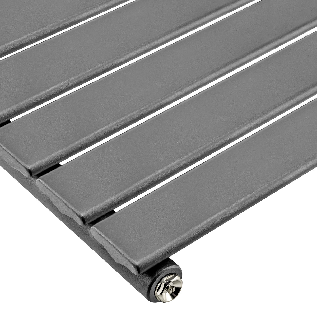 400 x 630mm Anthracite Single Flat Panel Horizontal Radiator 