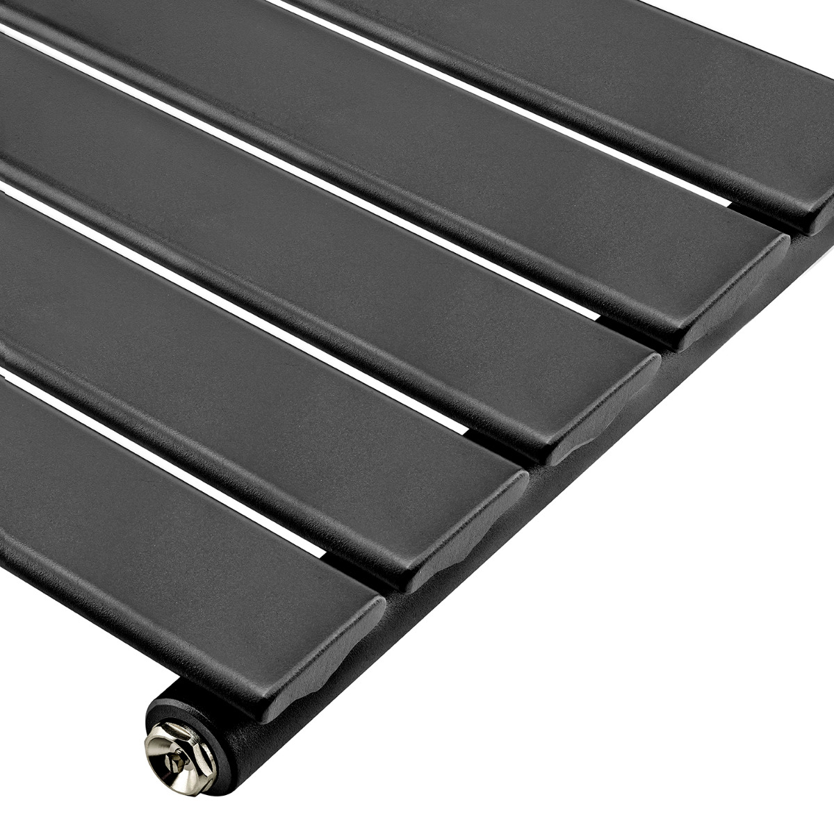635 x 630mm Black Single Flat Panel Horizontal Radiator 