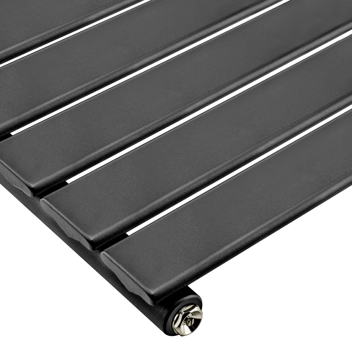 635 x 630mm Black Single Flat Panel Horizontal Radiator 