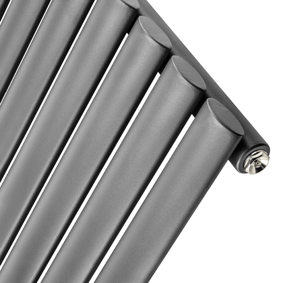 635 x 415mm Anthracite Single Oval Tube Horizontal Radiator 