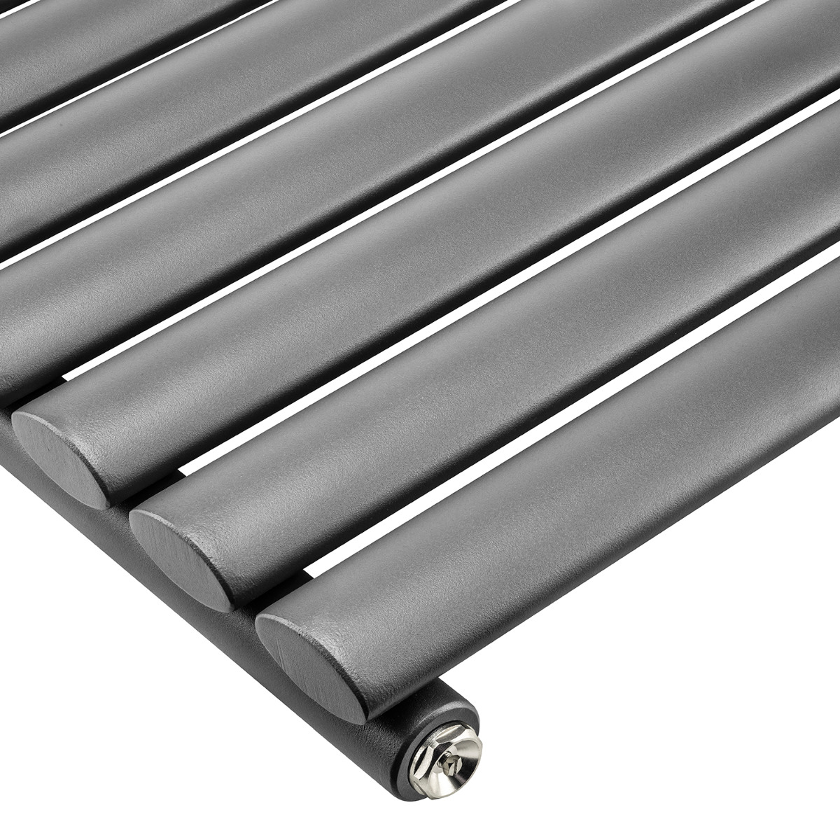 400 x 595mm Anthracite Single Oval Tube Horizontal Radiator 