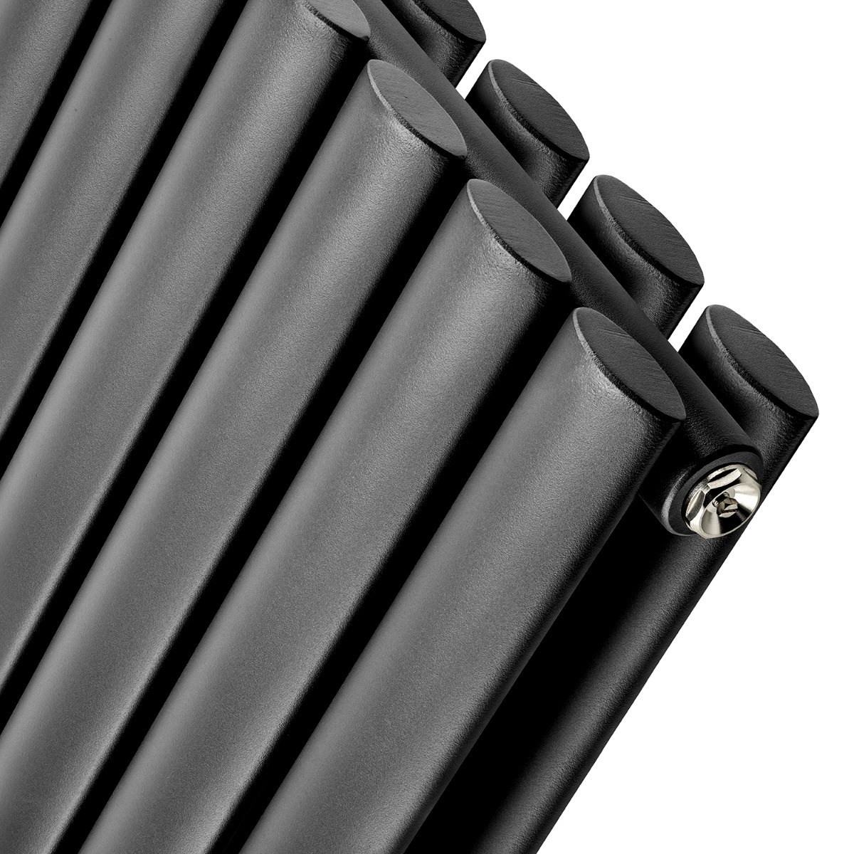 236mm x 1780mm Black Double Oval Tube Horizontal / Landscape Radiator 