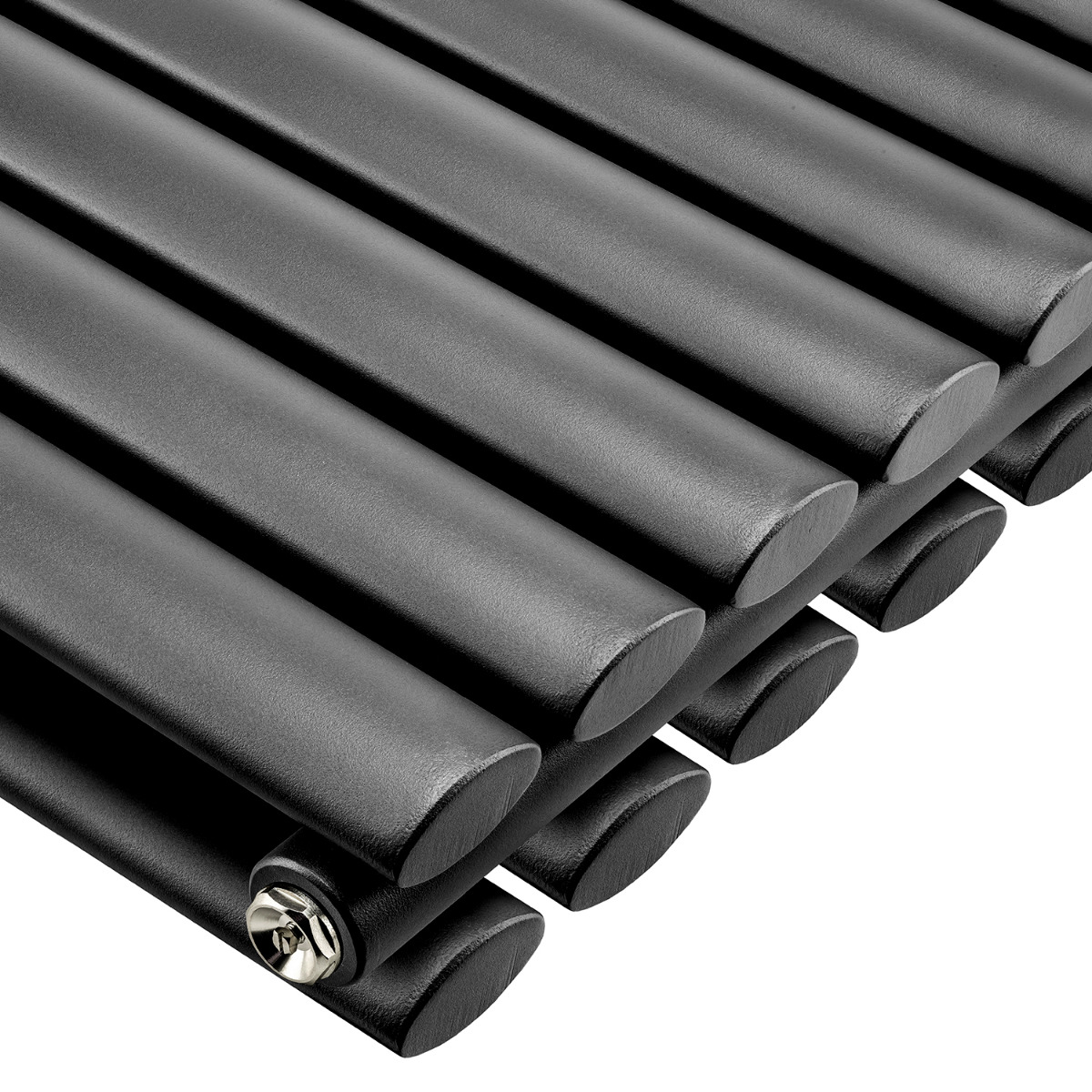 236mm x 1780mm Black Double Oval Tube Horizontal / Landscape Radiator 