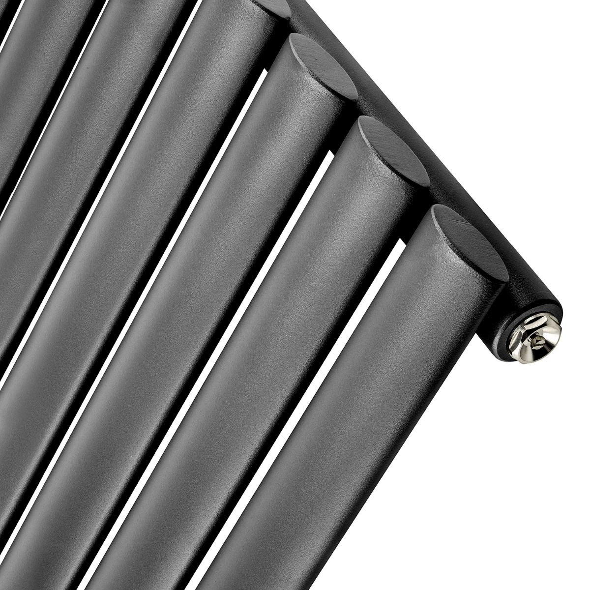 236mm x 1780mm Black Single Oval Tube Horizontal / Landscape Radiator 