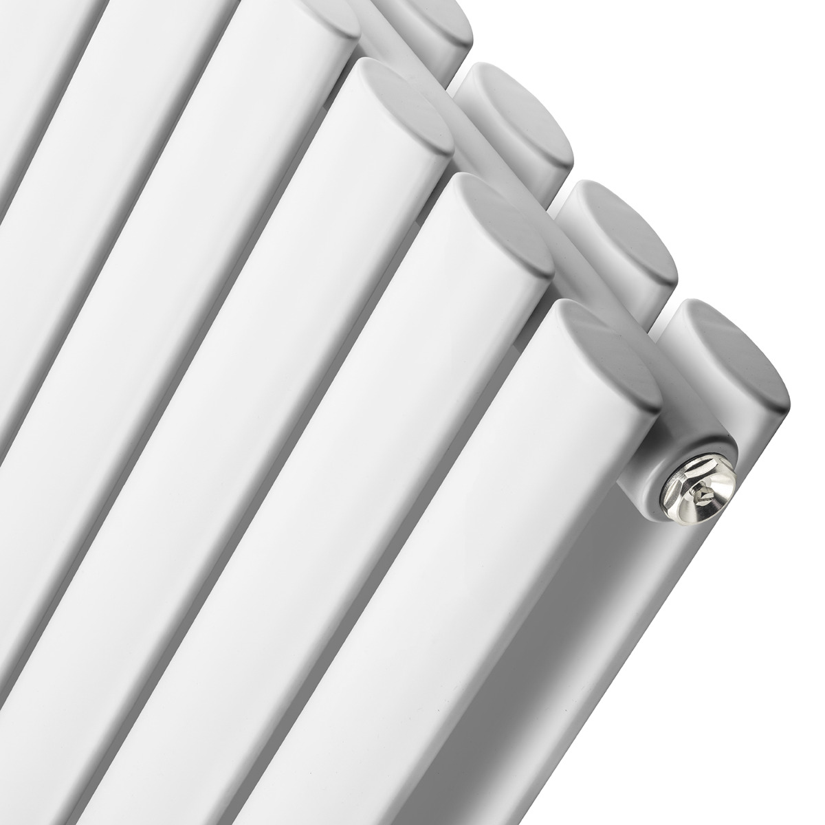236mm x 1600mm White Double Oval Tube Horizontal / Landscape Radiator 