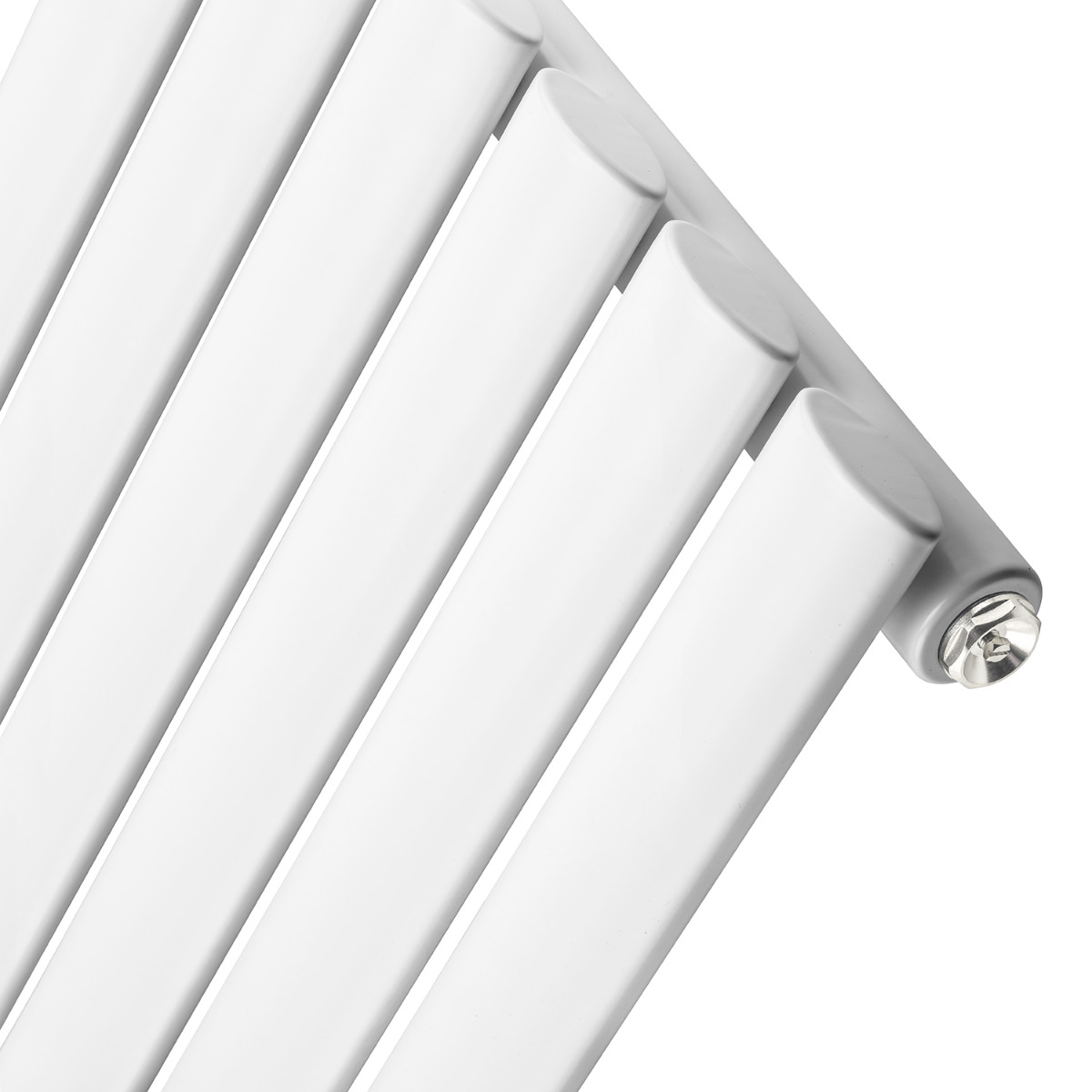 400 x 595mm White Single Oval Tube Horizontal Radiator 