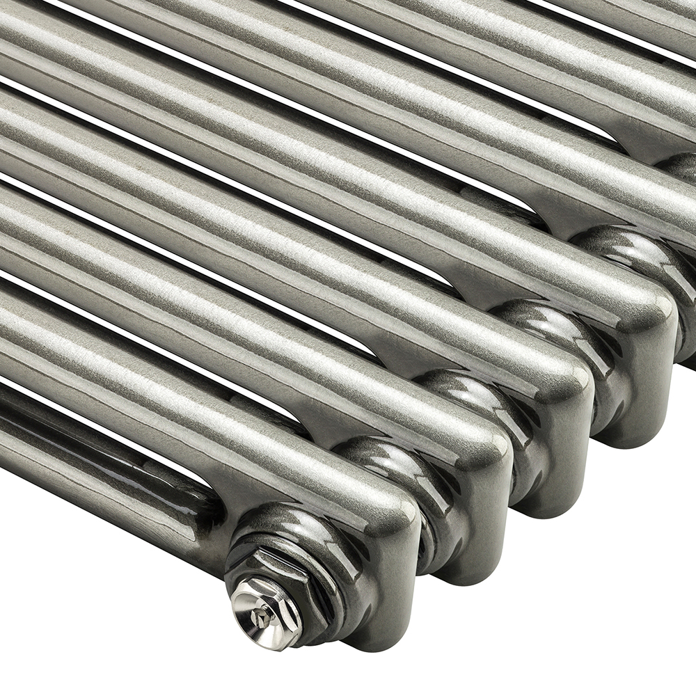 600 x 1013mm Raw Metal Lacquered Horizontal Traditional 2 Column Radiator