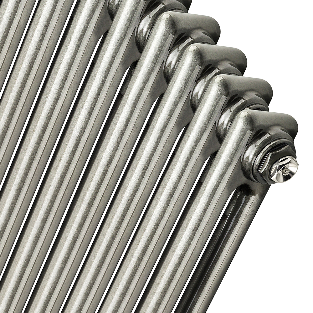 600 x 1193mm Raw Metal Lacquered Horizontal Traditional 2 Column Radiator