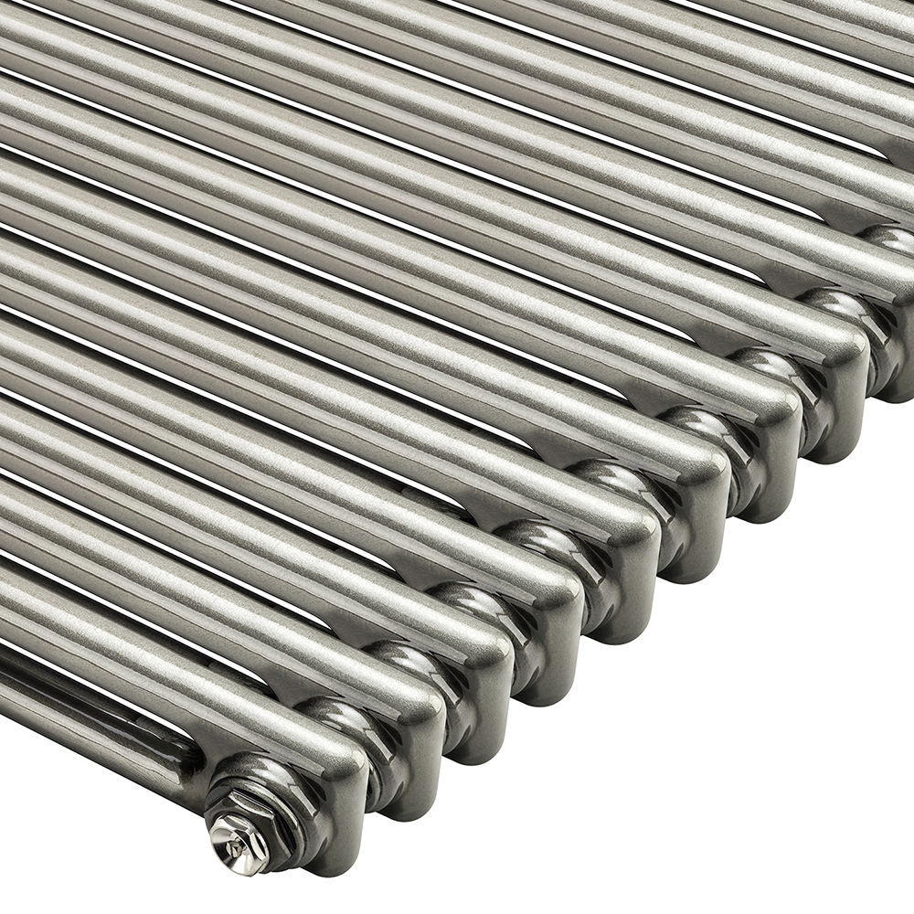 600 x 1193mm Raw Metal Lacquered Horizontal Traditional 2 Column Radiator