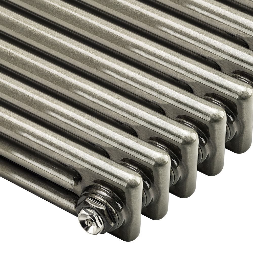 1800 x 383mm Raw Metal Lacquered Vertical Traditional 3 Column Radiator