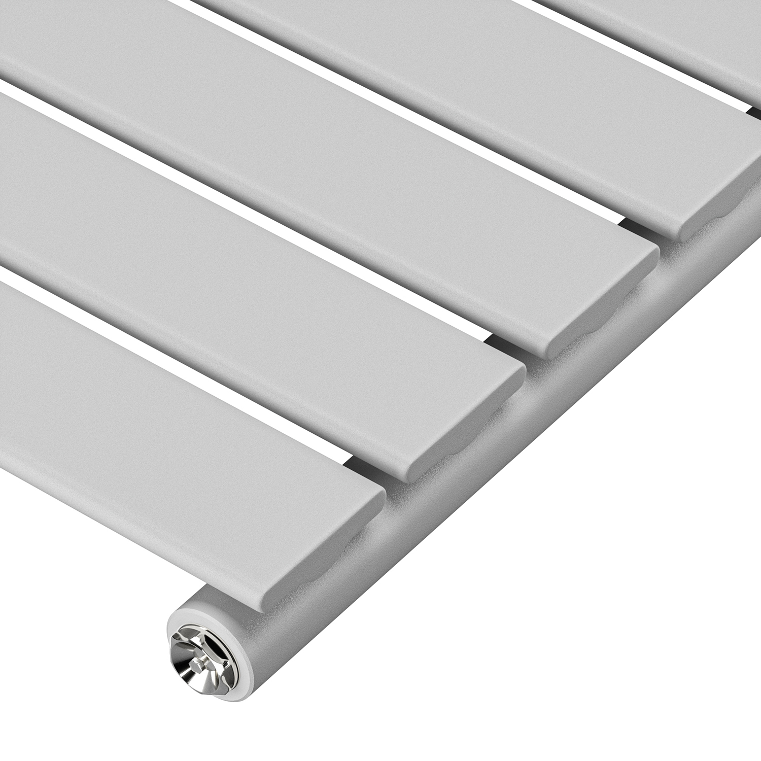 635 x 420mm Feather Grey Single Flat Panel Horizontal Radiator