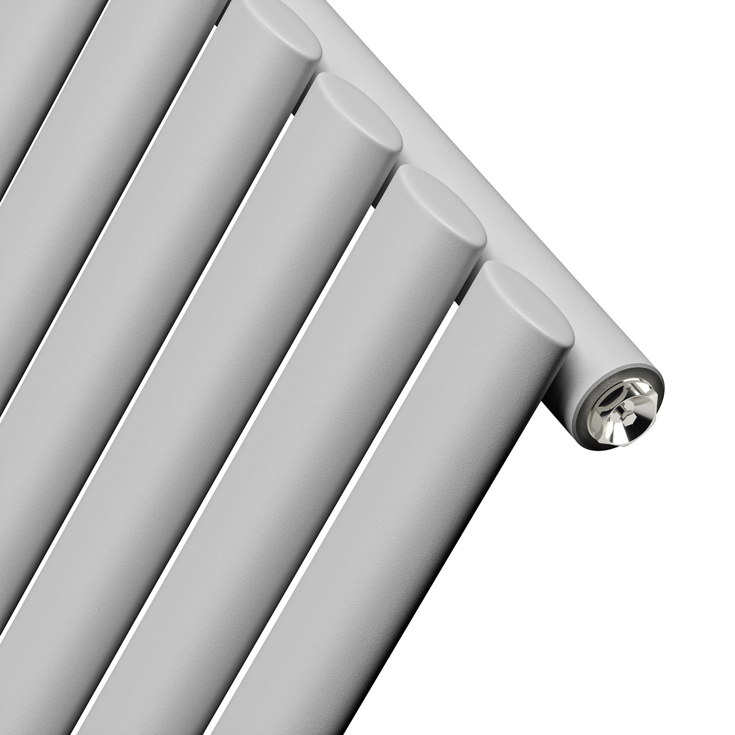 635 x 415mm Electric Feather Grey Single Oval Panel Horizontal Radiator