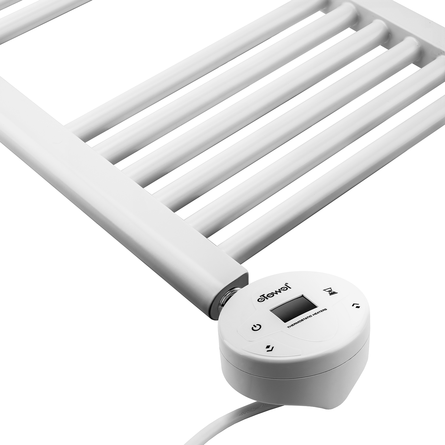 800 x 400mm Electric White Heated Towel Rail