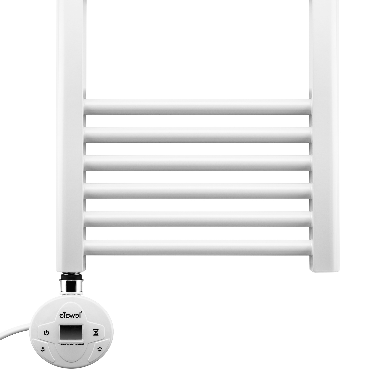 800 x 600mm Electric White Heated Towel Rail