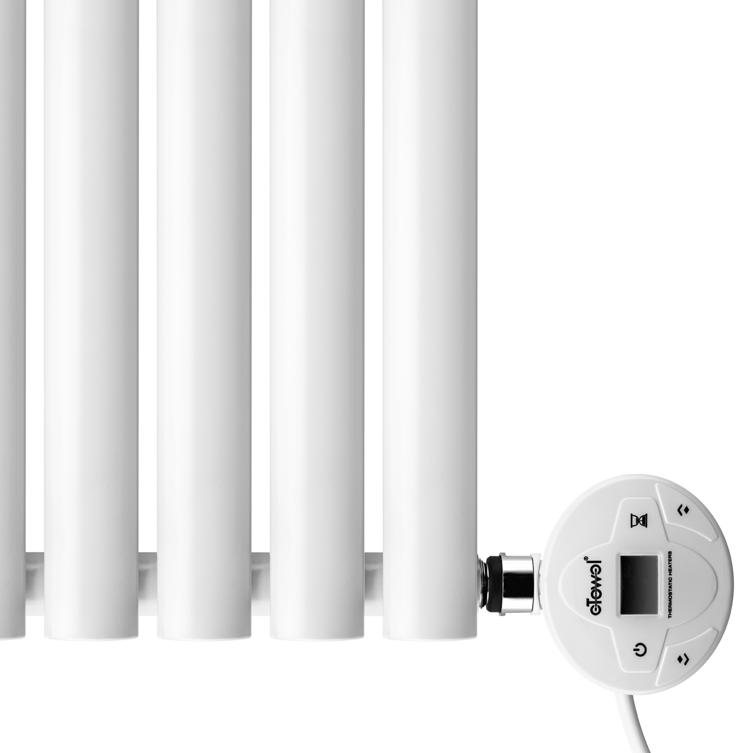 400 x 834mm Electric White Single Oval Panel Horizontal Radiator
